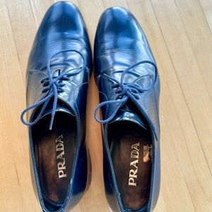 Mens Prada blue patent leather dress shoes size 12